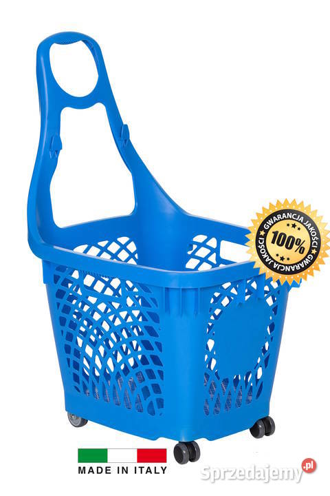 KOSZYK SKLEPOWY NA KÓŁKACH z rączką 66 Litrów Warszawa