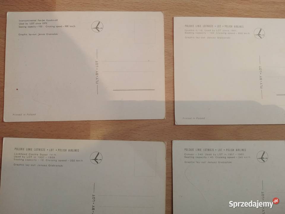 Janusz Grabiański Pocztówki PLL Lot PRL Wałbrzych