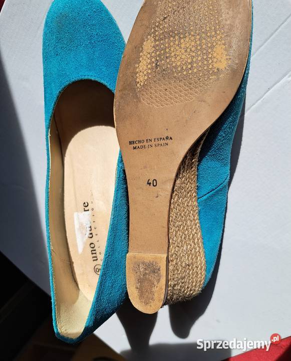 Pełne damskie buty na koturnie rozmiar 40 Czółenka Czchów