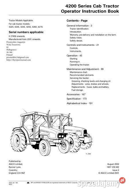 MF 4225 4235 4245 4255 4260 4270 instrukcja świętokrzyskie