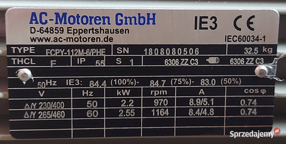 Silnik Elektryczny Kw Rpm Ie Tr Jfazowy Gdynia