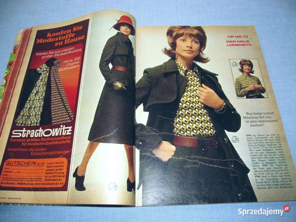 Burda Moden 91971 magazyn mody wykroje Vintage Skępe