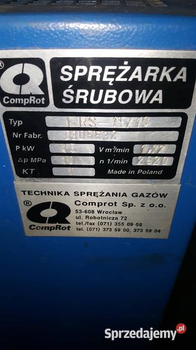 Sprężarka COMPROT CRS1510 15KW S003211