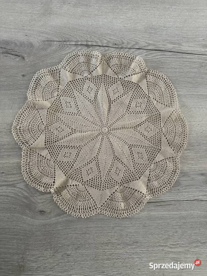 Serweta szydełko śr 45 cepły beż