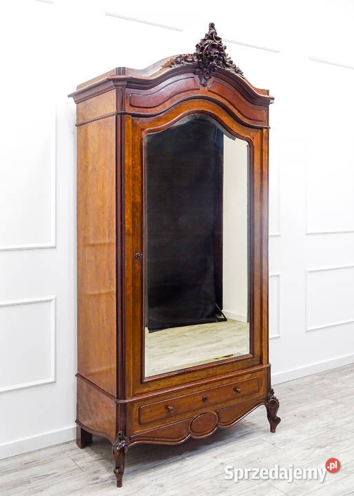 Antyk DREWNIANA szafa BIELIŹNIARKA Rocaille Kalisz