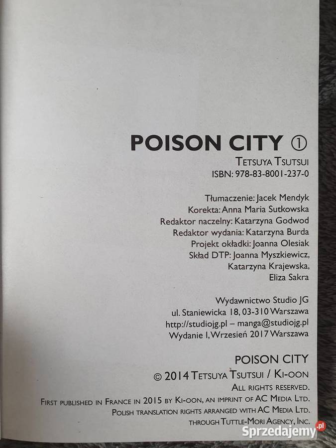 Poison City zestaw 2 tomów wydanie 1 2017 MANGA Komiksy pomorskie Gdynia