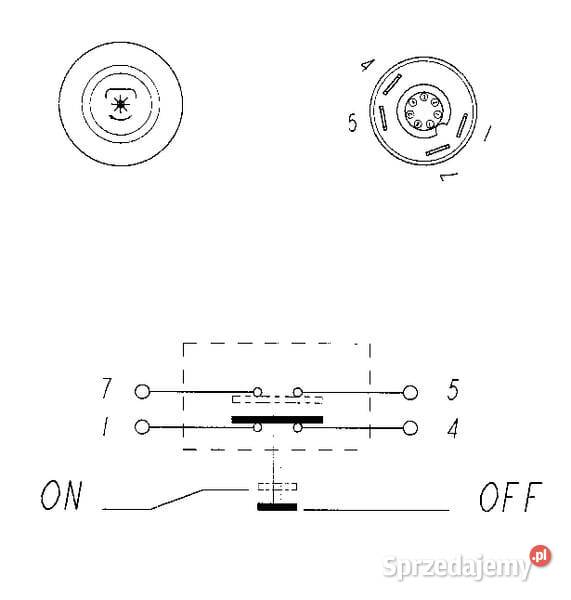 Przełącznik przyciskowy wału WOM okrągły żółty małopolskie Kamionna