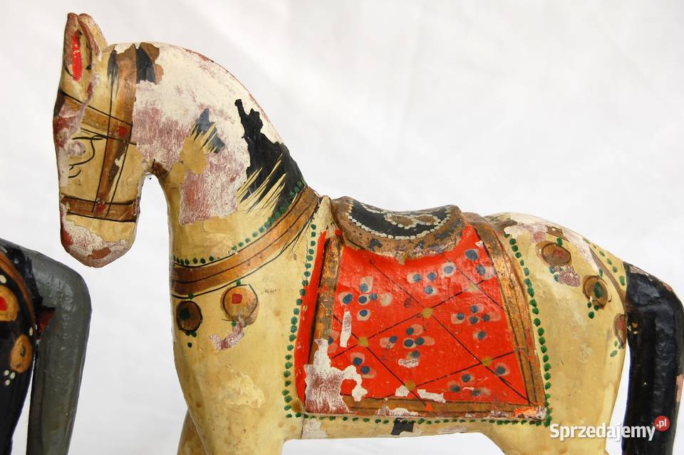Koń indyjski rzeźba drewniana malowana indyjska Lublin