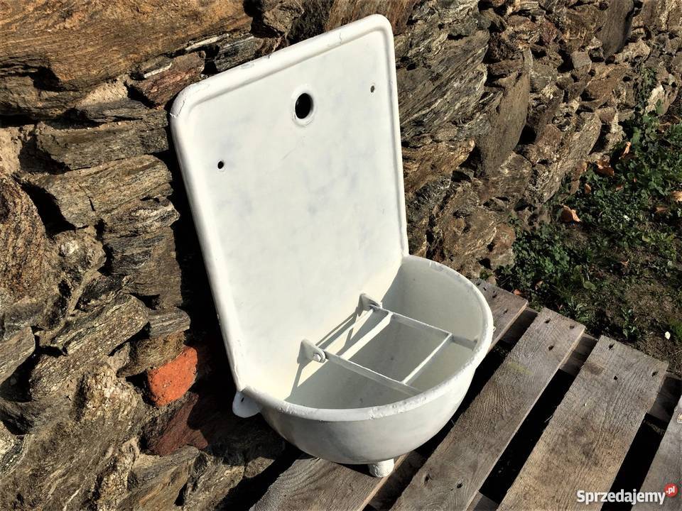 PIĘKNY STARY WYSOKI ZLEW ŻELIWNY PRZEDWOJENNY Antyki, Sztuka, Kolekcje Bielawa