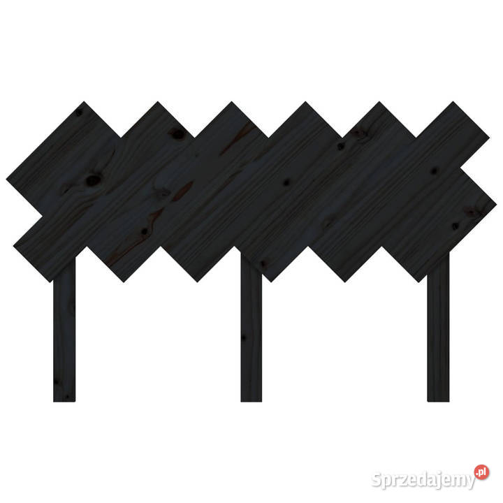 Wezgłowie łóżka czarne 132x3x81 lite drewno