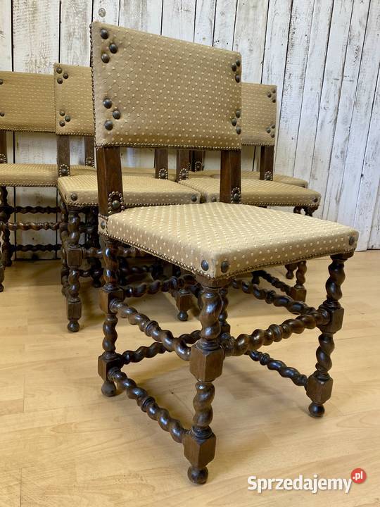 Zestaw 6 krzeseł renesansowych Francja antyk Warszawa