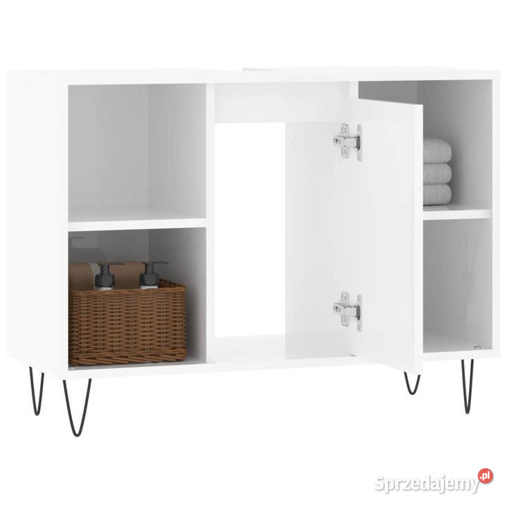 Szafka łazienkowa biała z połyskiem 80x33x60 mazowieckie Warszawa