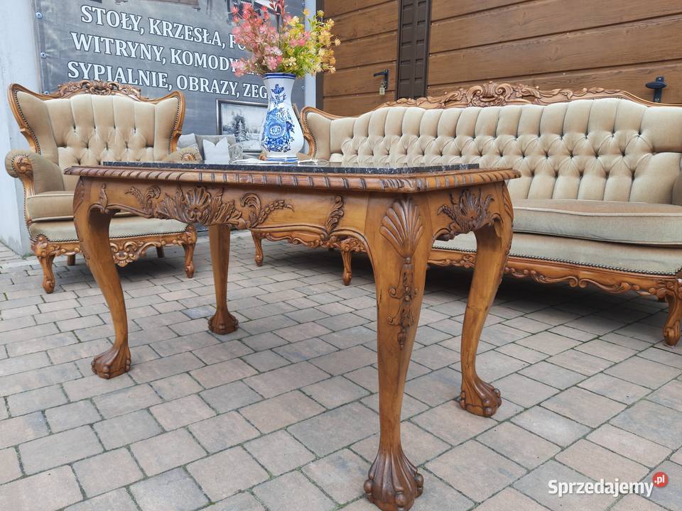 stolik na lwich łapach z marmurem Dom i Ogród wielkopolskie Mielnica Duża