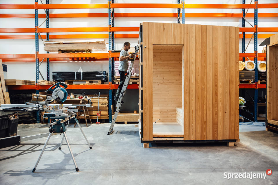 Sauna ogrodowa z wiatą 500x245x230 projekty Sauny Częstochowa