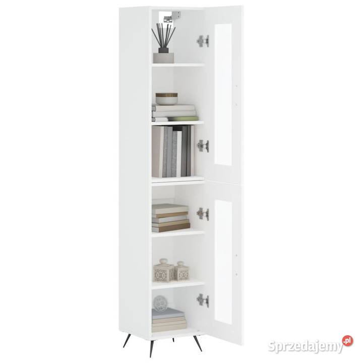 Wysoka szafka biała 345x34x180 materiał mazowieckie