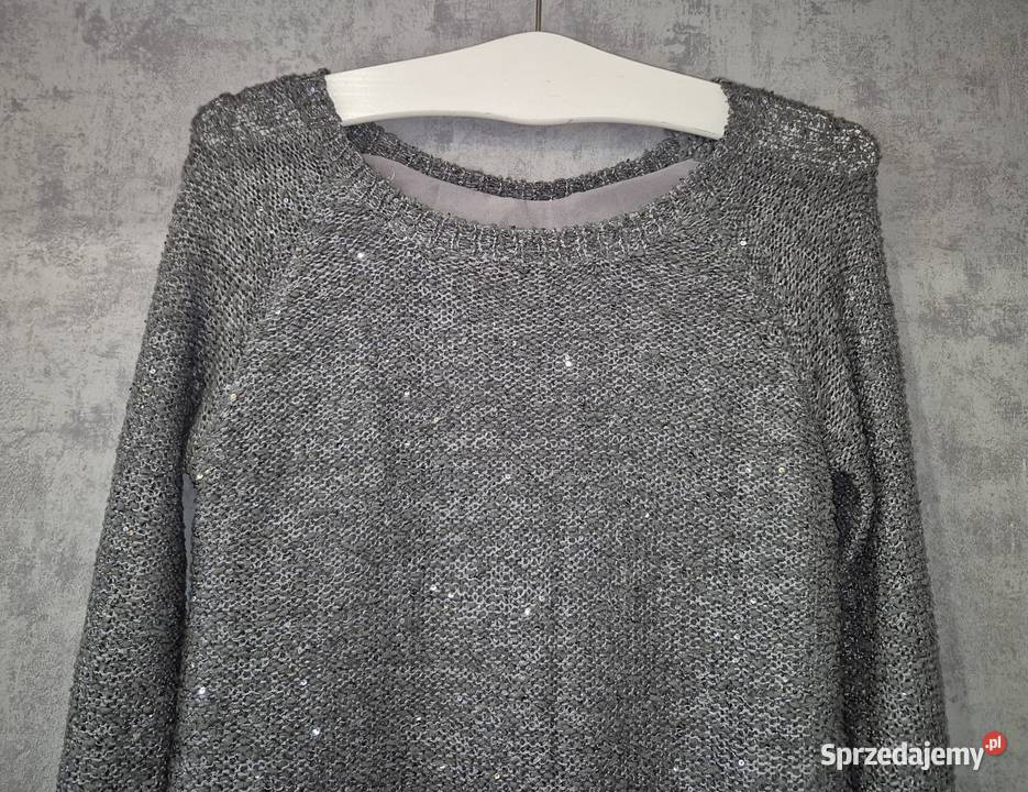 Sweter damski srebrna nitka 38M Łódź