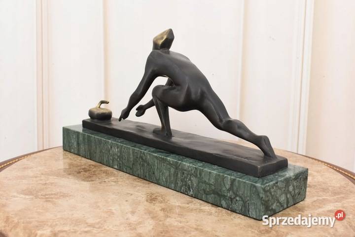 Curlingowiec Curling Sport Zimowy Figura z Brązu małopolskie