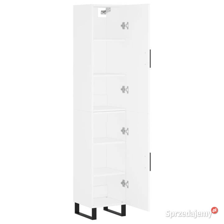 Wysoka szafka biała 345x34x180 materiał