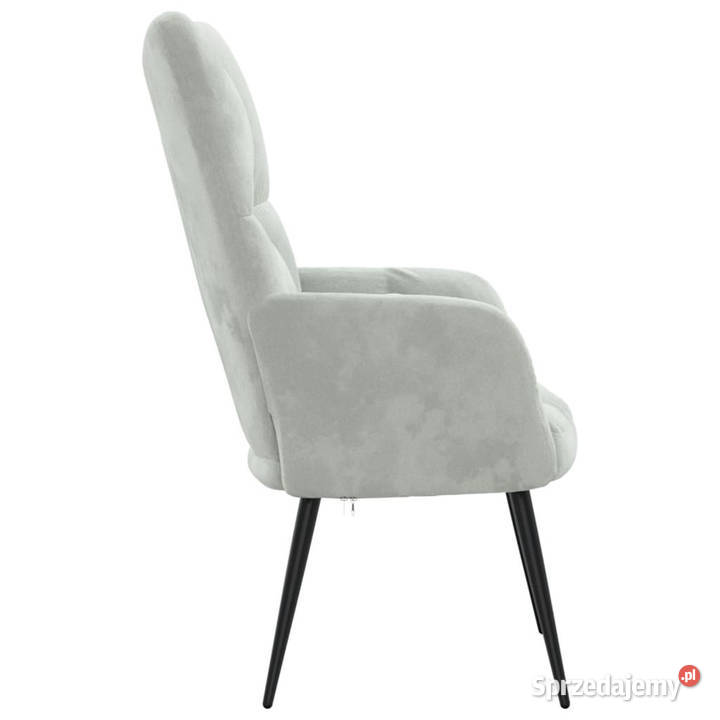 Fotel jasnoszary obity aksamitem WM328073 Warszawa