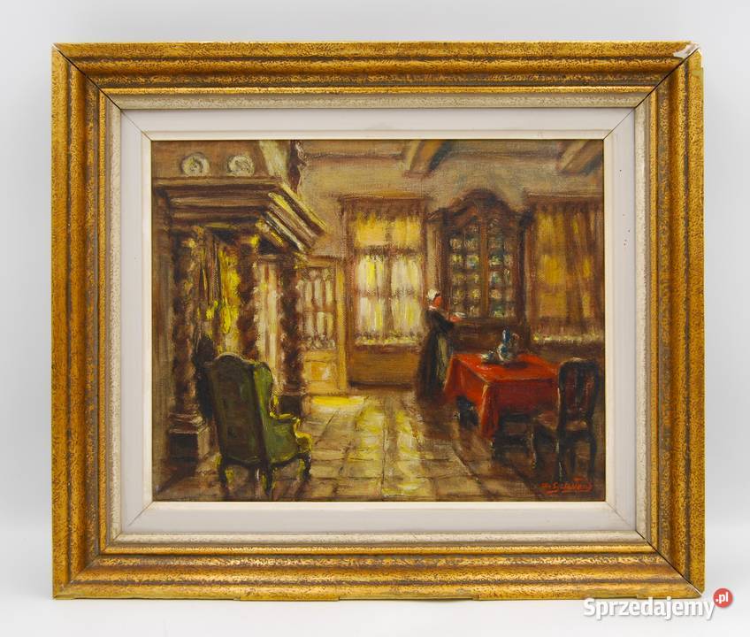 Albert Geudens 18691949 obraz Kobieta w jadalni Poznań