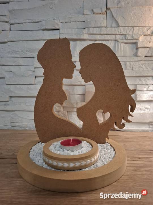 Świecznik dekoracja na walentynki