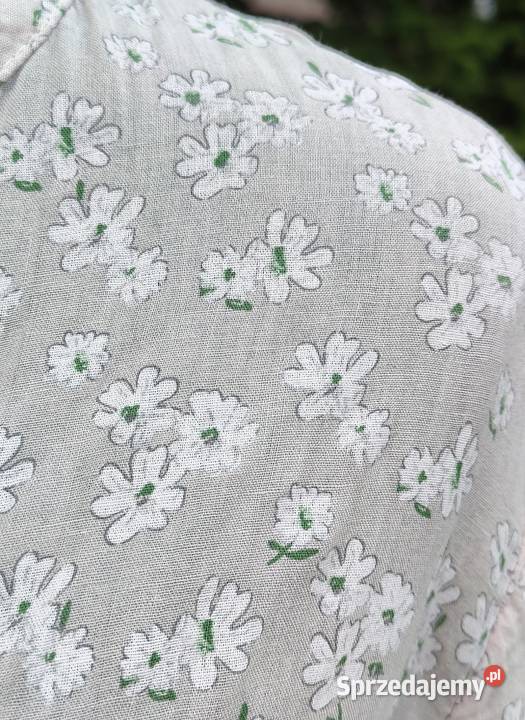Długa sukienka kwiaty XL 42 bawełna floral luźna Odzież damska Szczecin