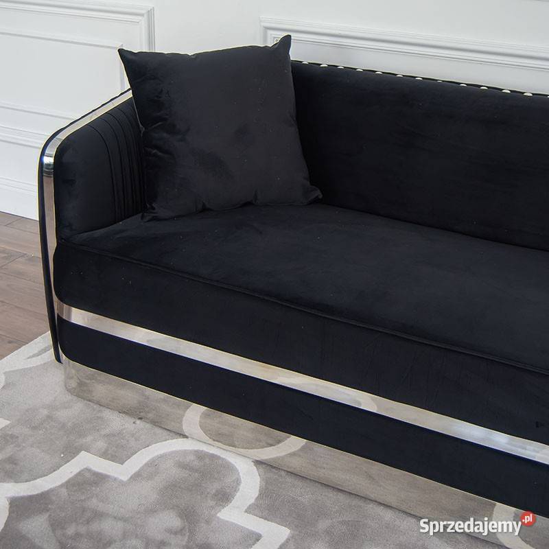 Sofa glamour czarna złota do salonu klasyczna 75cm mazowieckie Warszawa