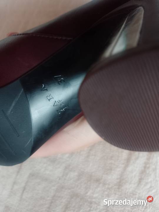 37 ZARA Bordowe fioletowe Botki z ozdobnym Kraków