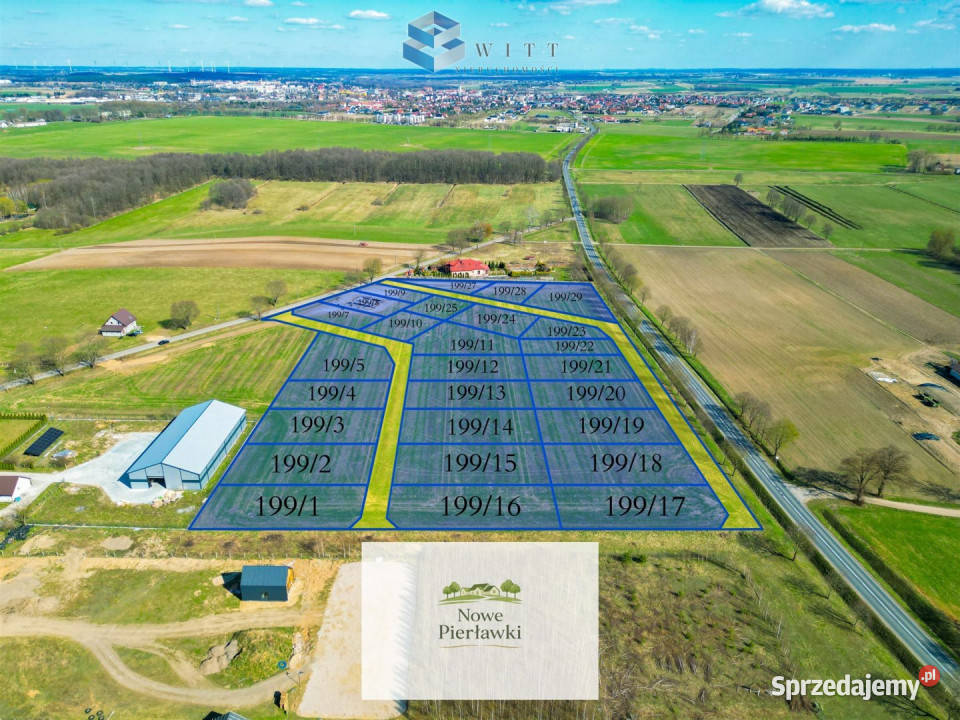 sprzedaży gruntu 977m2 Pierławki