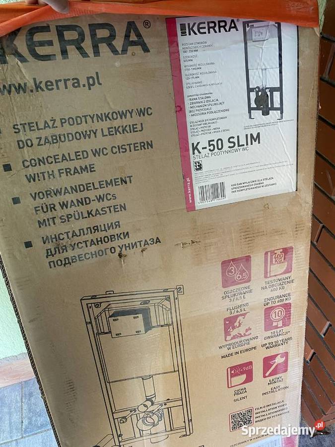 Stelaż podtynkowy WC do zabudowy Kerra K50 Slim Hydraulika i armatura