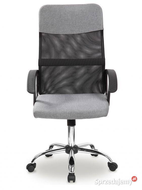 Fotel biurowy obrotowy oparcie siateczkowe szary Bielsk Podlaski sprzedam