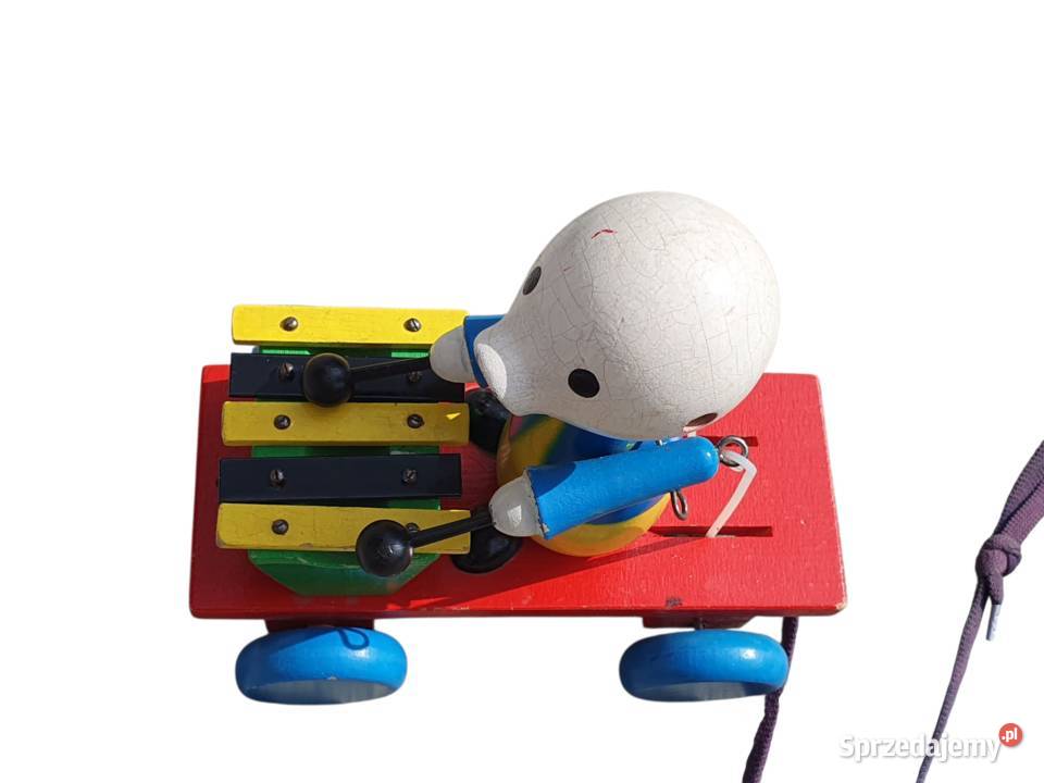 Stara zabawka drewniana zabawka na sznurku Cieszyn