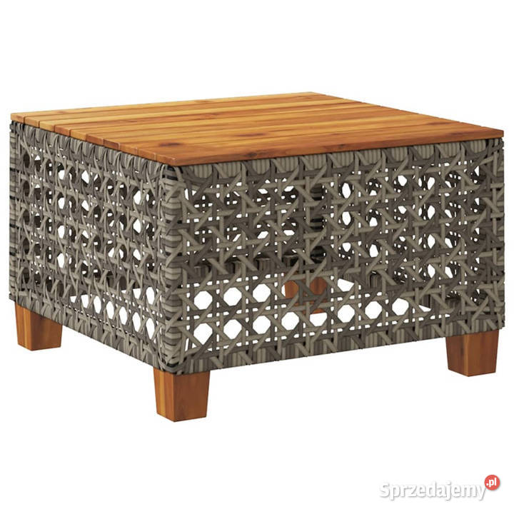 Stolik ogrodowy szary 55x55x36 rattan PE i Warszawa