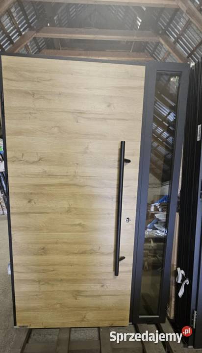 Drzwi zewnętrzne z dostawką naświetlem wielkopolskie Szamotuły sprzedam