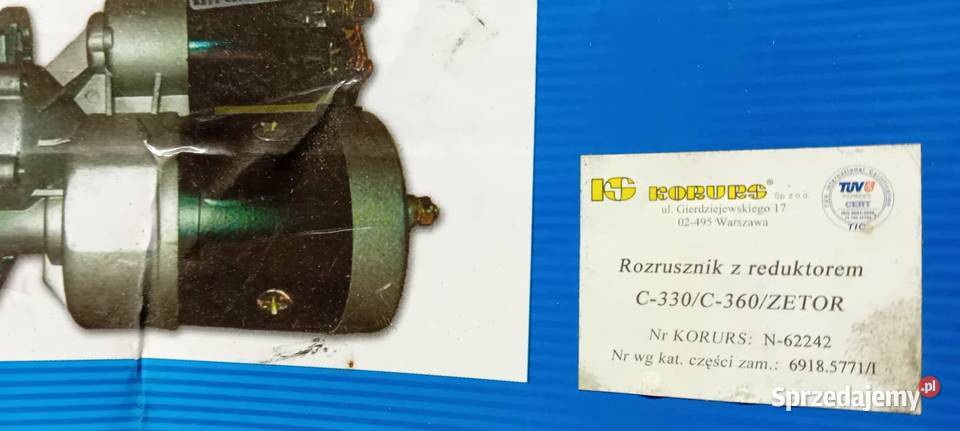 NOWY polski rozrusznik URSUS C330 C360 ZETOR Elektryka i zapłon lubelskie Zamość