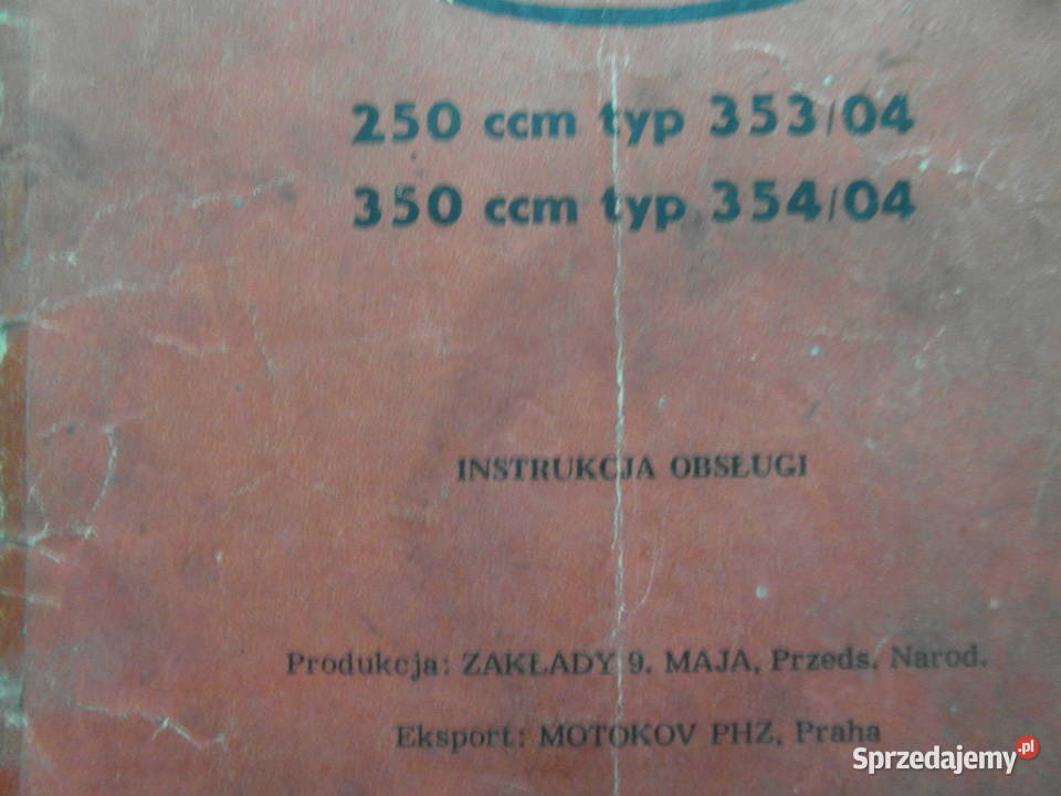 jawa 250 typ 353 jawa 350 typ 354 instrukcja wielkopolskie Poznań