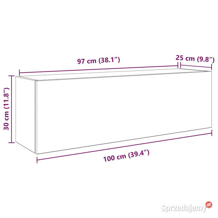 Wisząca szafka łazienkowa brązowy dąb 100x25x30 Warszawa sprzedam