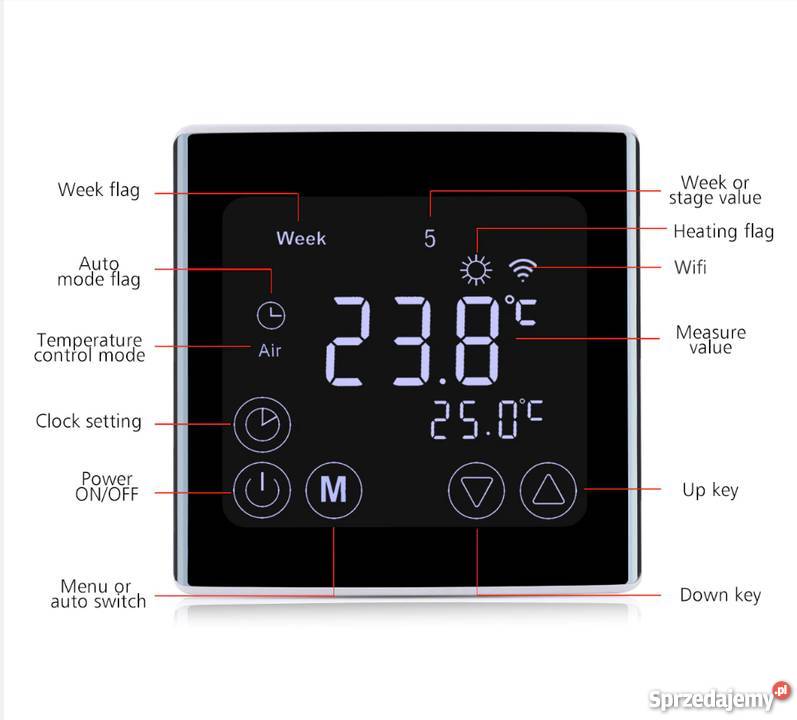 Pokojowy regulator temperatury Floureon HY03WE4 Elektryka i akcesoria świętokrzyskie Bukowa