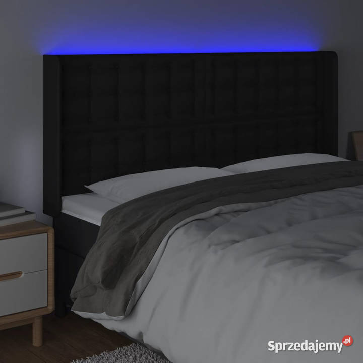 Zagłówek do łóżka z LED czarny 147x16x118128 mazowieckie Warszawa sprzedam