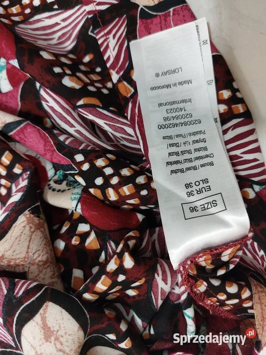 Bluzka S 36 Orsay brązowa kwiaty wiskoza NOWA z kolorowy Warszawa