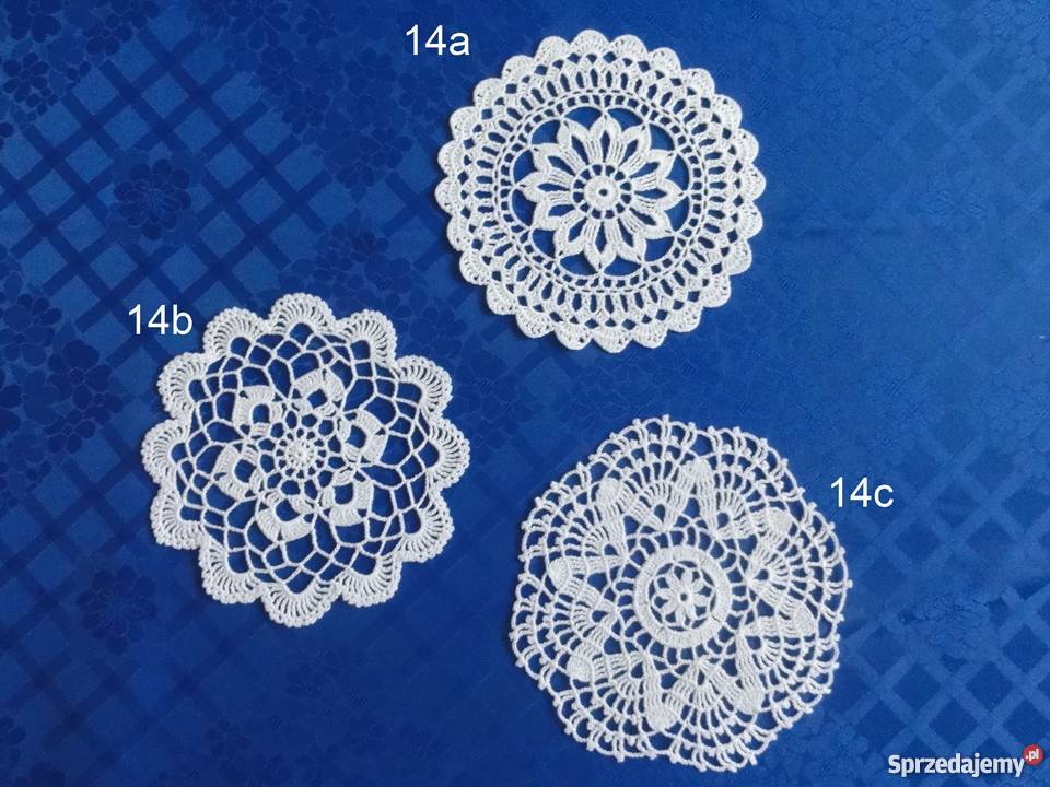 Serwetki białe szydełkowe na szydełku ok 1014 biały Lublin