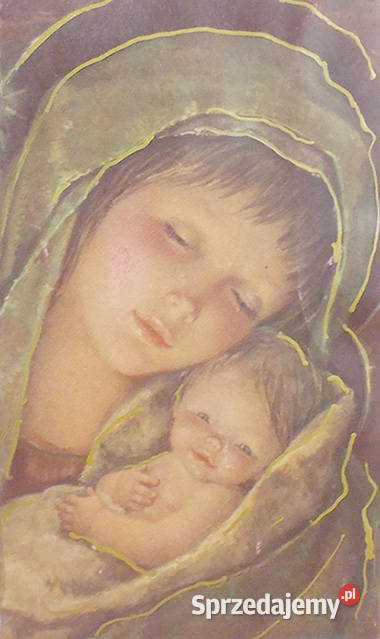 retro obrazek z Marią i Dzieciątkiem vintage Gdańsk sprzedam