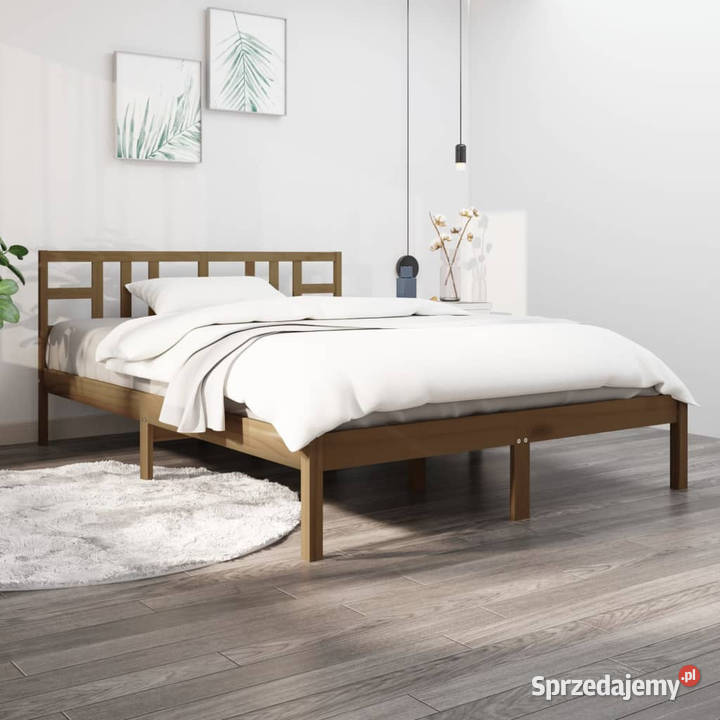 Rama łóżka miodowy brąz lite drewno 200 x 200 mazowieckie Warszawa sprzedam