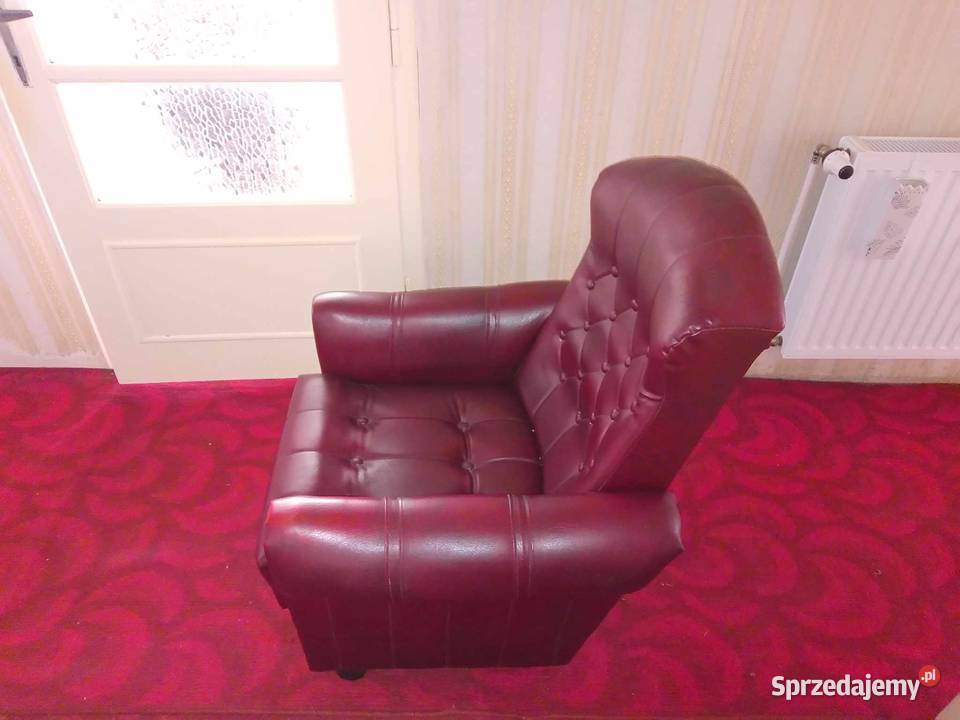 Fotel na kółkach fotele PRL imitacja skórzana Łódź
