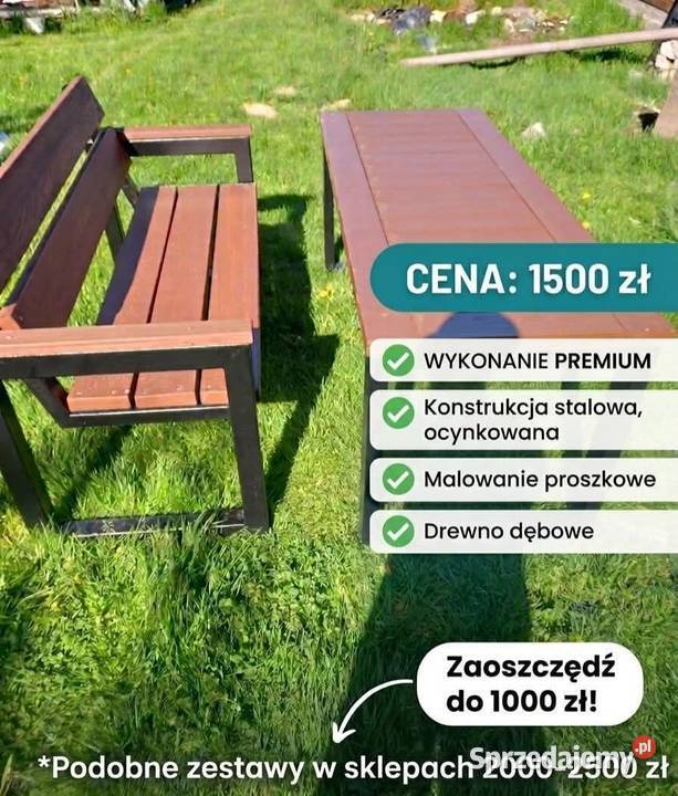 Zestaw ogrodowy ławka i stół podkarpackie Dębica