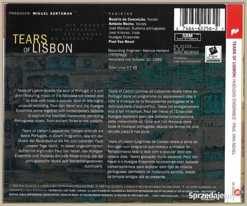 HuelgasEnsemble Paul Van Nevel Tears Of Lisbon CD małopolskie Krynica-Zdrój