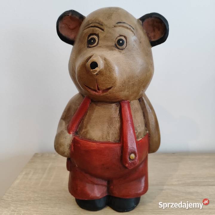 Dwie stare drewniane figurki Para misiów Wola Łużańska