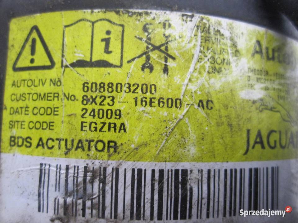 JAGUAR XF I 09r AIRBAG poduszka pieszego maski świętokrzyskie