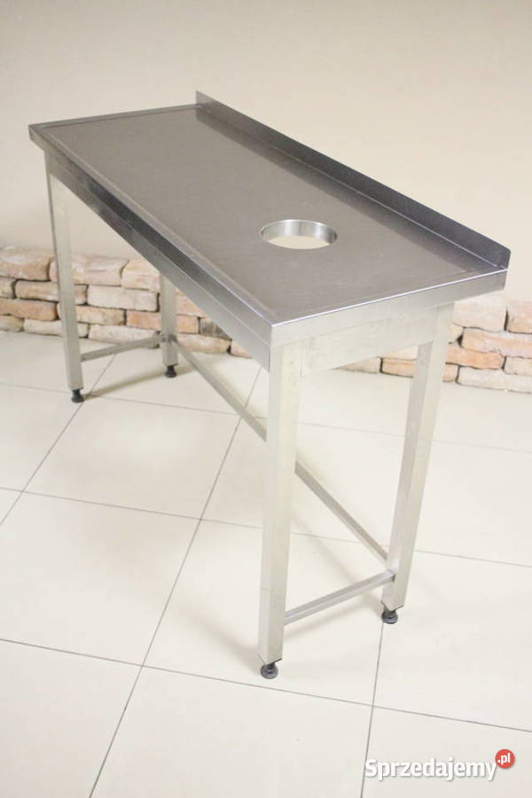 Stół gastronomiczny 130x50 z otworem na odpadki śląskie Pszczyna