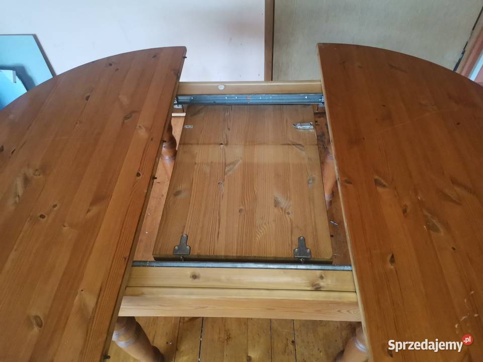 Komplet stół rozkładany i 4 krzesła drewno Trzcianka